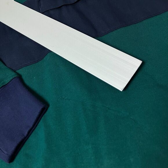 J Crew Anorak Hoodie Mens M Green Navy Colorblock Rugby Sporty Casual BN432 READ - Picture 11 of 15